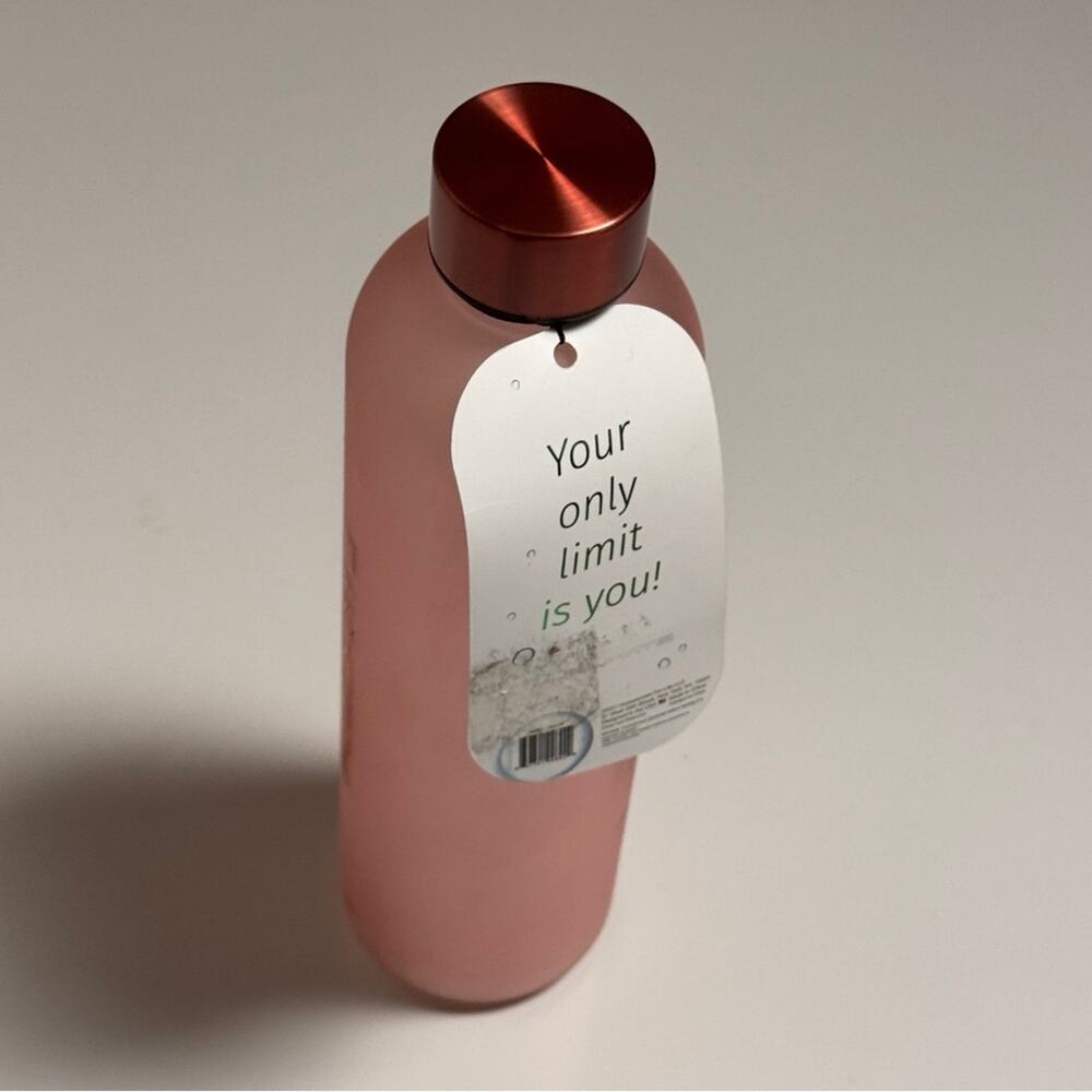 Fuelmate Pink Frosted Motivational Time Stamp Water Bottle with Copper Lid NWT